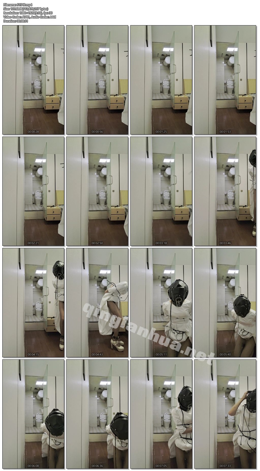 51549----【传说jingshen】以前存货1 老的缎面婚纱，扎带捆绑，头套束缚.jpg